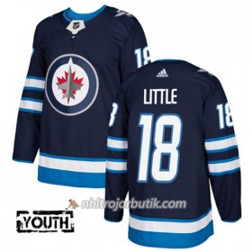 Barn Ishockey Winnipeg Jets Tröja Bryan Little 18 Adidas 2017-2018 Marinblå Authentic